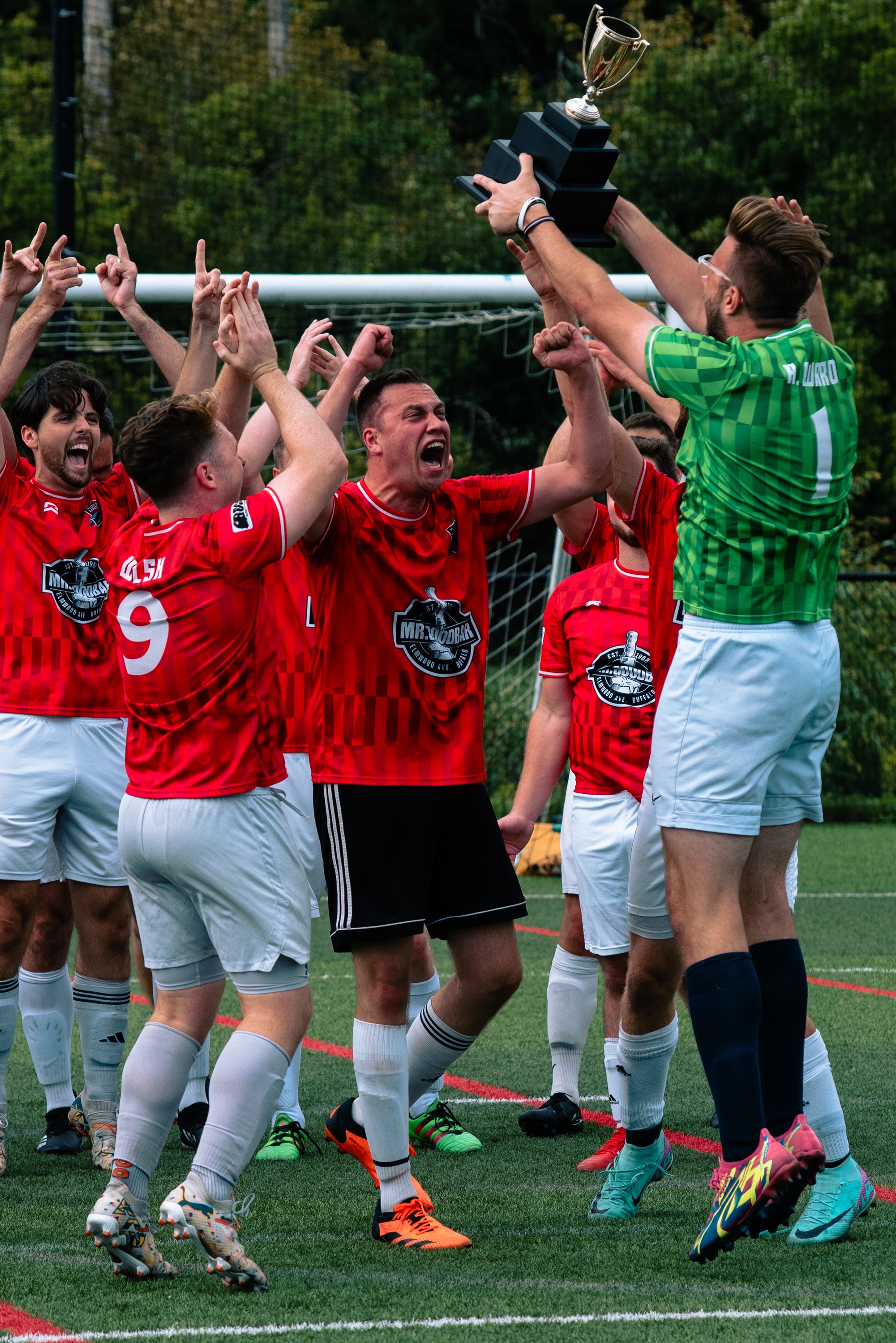 Rust Belt United players sprinting forward on the break